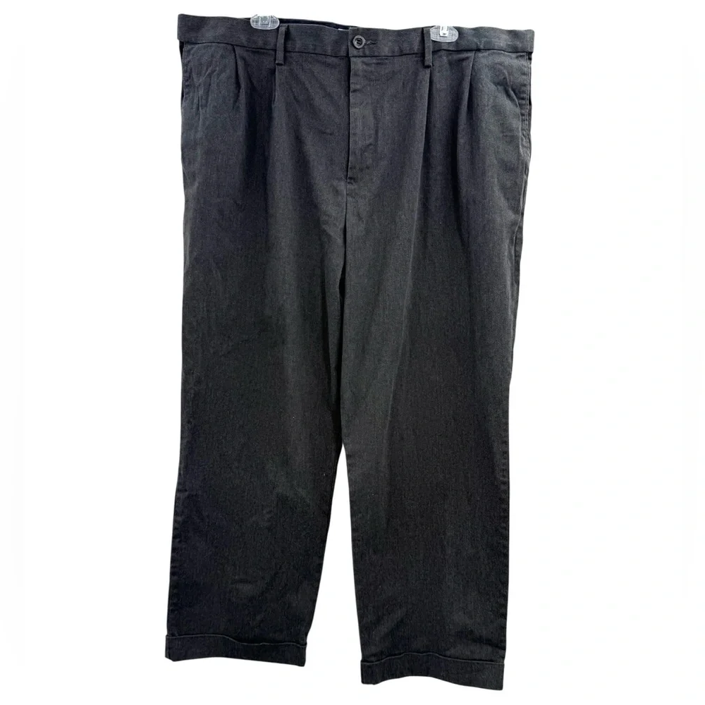 Dockers Relaxed Fit Gray Dress Pants 40x29 Cuffed Classic Business Casual